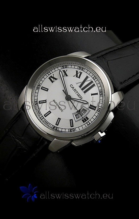 Cartier Calibre de Cartier Swiss Replica Automatic Watch in White Dial