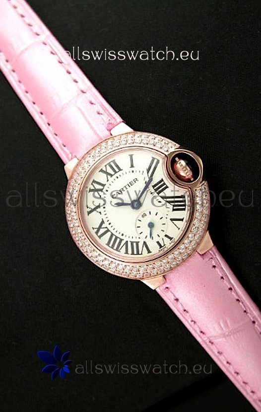 Cartier Swiss Ladies Replica Watch in Rose Gold Casing
