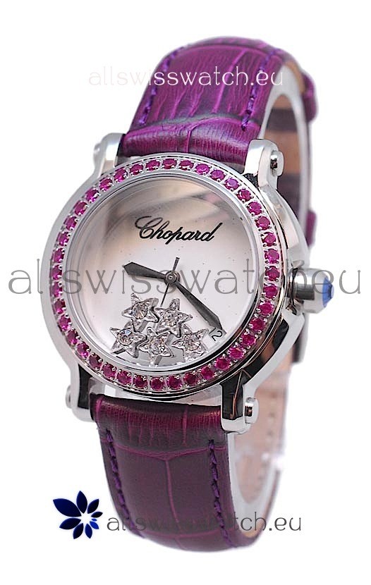 Chopard Happy Sport Star Shaped Diamonds Swiss Watch