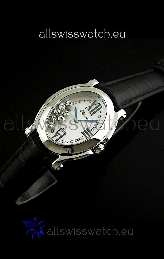 Chopard Happy Sport Swiss Replica Watch in Black Strap
