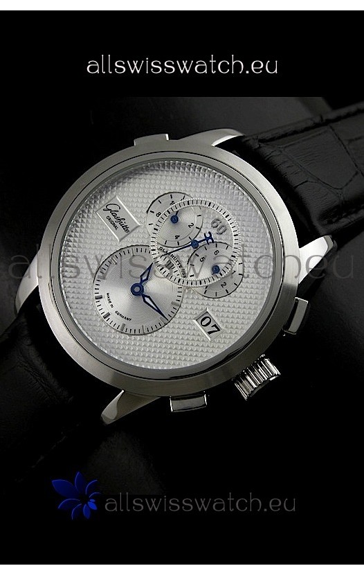 Glashuette ST. Steel Japanese Replica Watch in White Dial