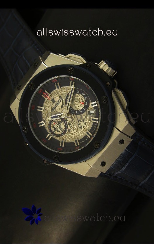 Hublot Big Bang King Steel Skeleton Dial Watch Swiss Quartz 45MM
