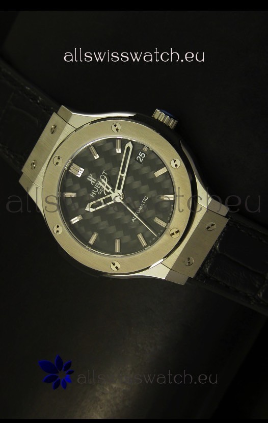 Hublot Classic Fusion 39MM Steel Case Watch Carbon Dial