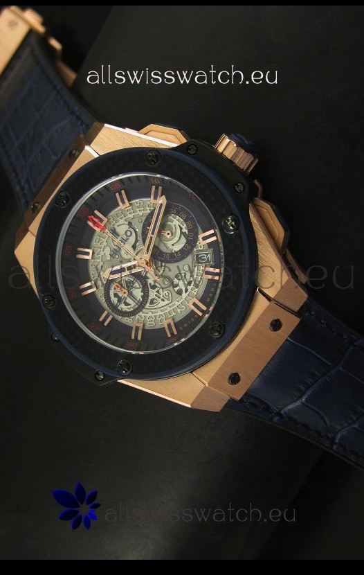 Hublot Big Bang King Rose Gold Skeleton Dial Watch Swiss Quartz 45MM