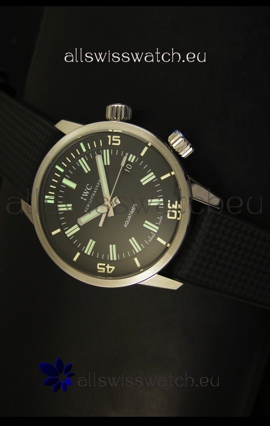 IWC Aquatimer Automatic Vintage 1967 Swiss Watch in Black Dial