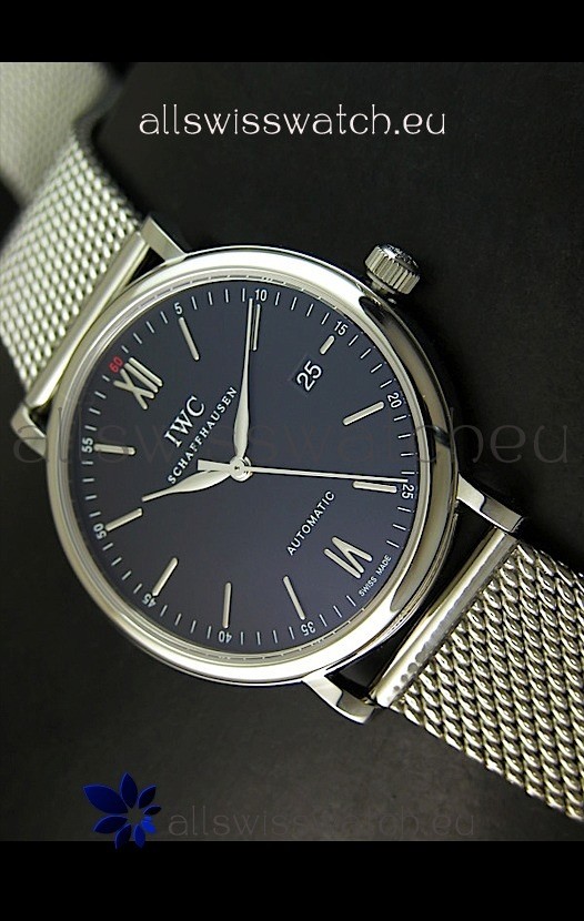 IWC Schaffhausen Swiss Replica Watch in Mesh Steel Strap