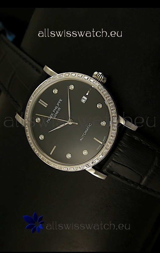 Patek Philippe Calatrava 5298 Swiss Replica Watch in Steel Casing - Diamonds Hours