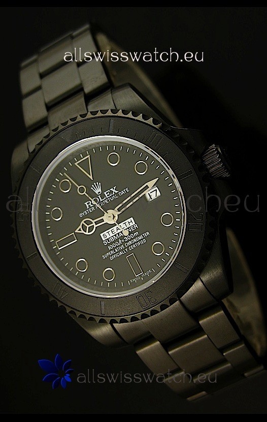 Rolex Submariner STEALTH MK IV Edition Swiss Replica Watch in PVD Strap