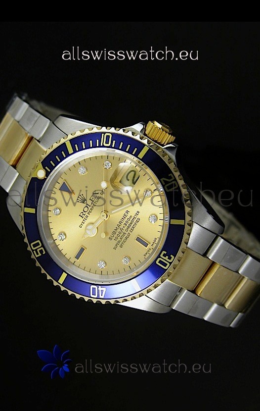 Rolex Submariner Gold Dial Swiss Replica Watch - 1:1 Mirror Replica Watch