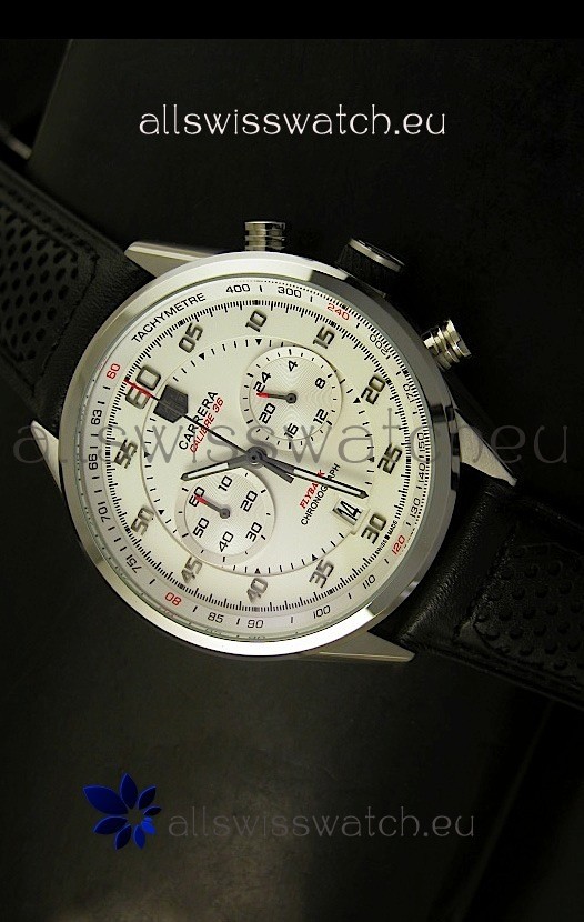 Tag Heuer Carrera Calibre 36 Flyback White Dial Replica Watch - Quartz Movement