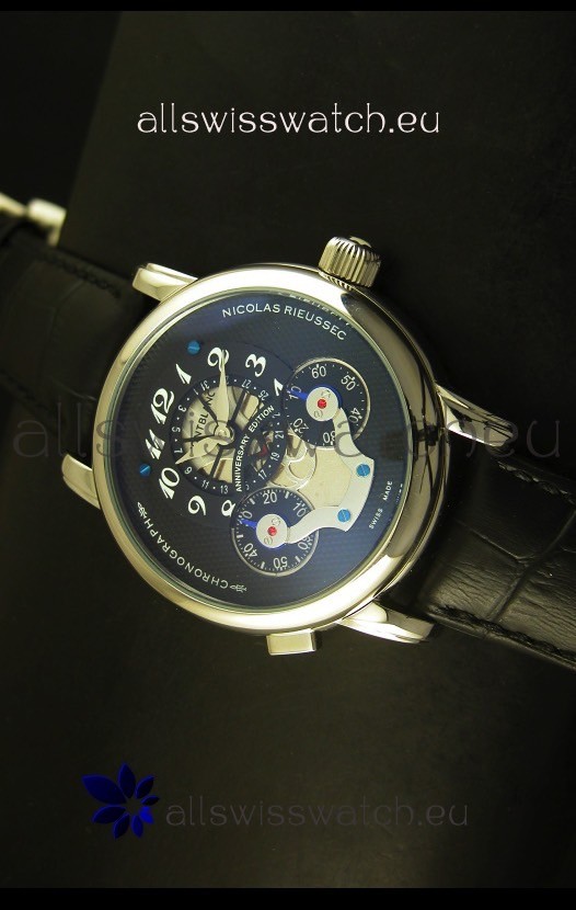 Mont Blanc Nicolas Riessec Stainless Steel Case in Black Dial