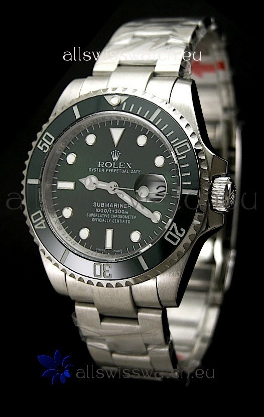 Rolex Submariner Swiss Replica Green Watch in Ceramic Bezel