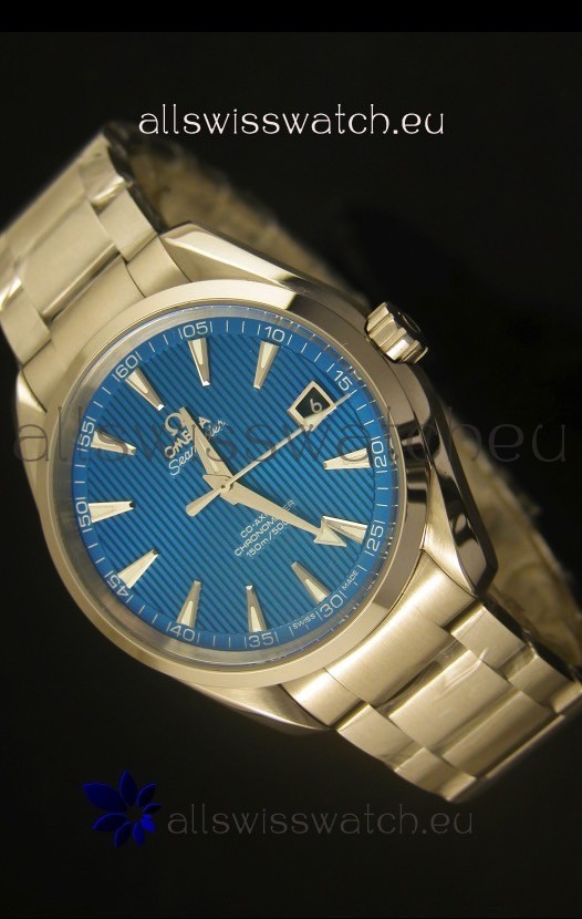 Omega Seamaster Aqua Terra Co-Axial Swiss Watch Blue Dial