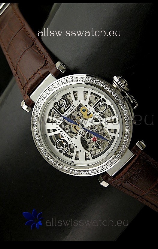 Cartier Ronde De Ladies Replica Watch in Decorated Skeleton Dial