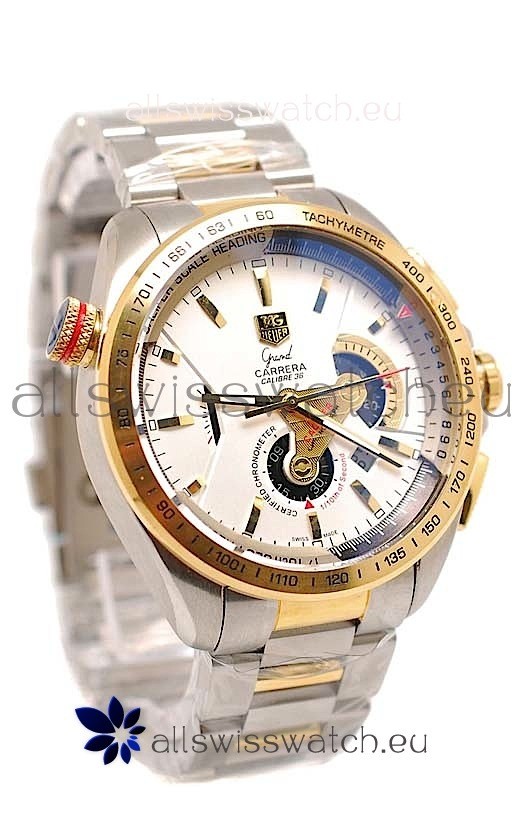 Tag Heuer Grand Carrera Calibre 36 Japanese Replica Two Tone Gold Watch