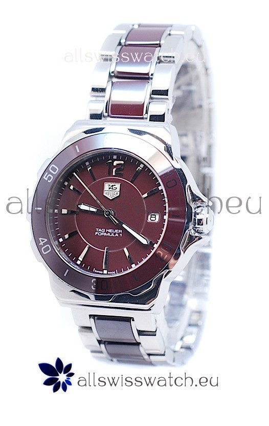 Tag Heuer Formula 1 Quartz Brown Ceramic Bezel Steel Watch