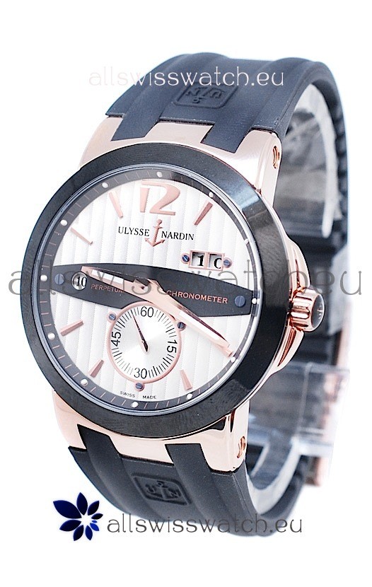 Ulysse Nardin Executive Dual Time Japanese Replica Rose Gold Watch
