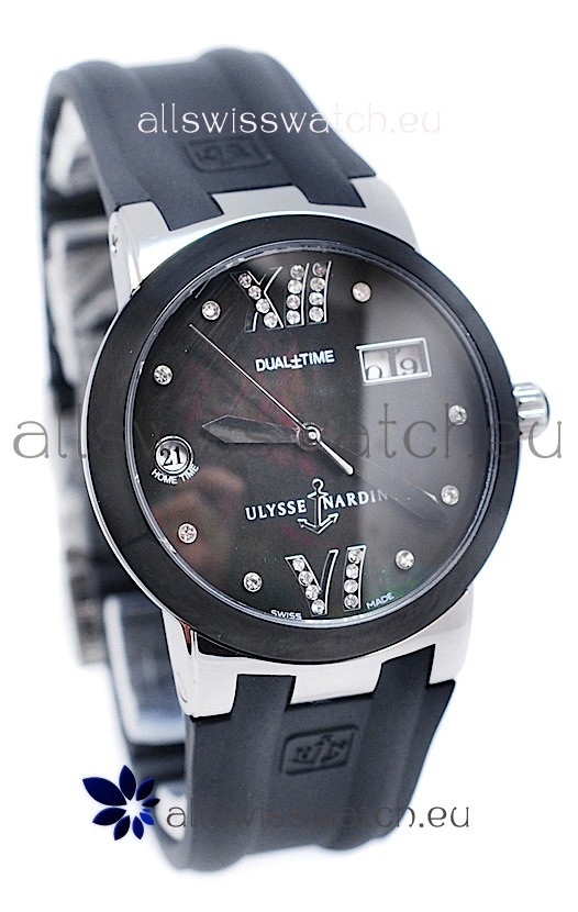 Ulysse Nardin Executive Dual Time Diamond Black Watch