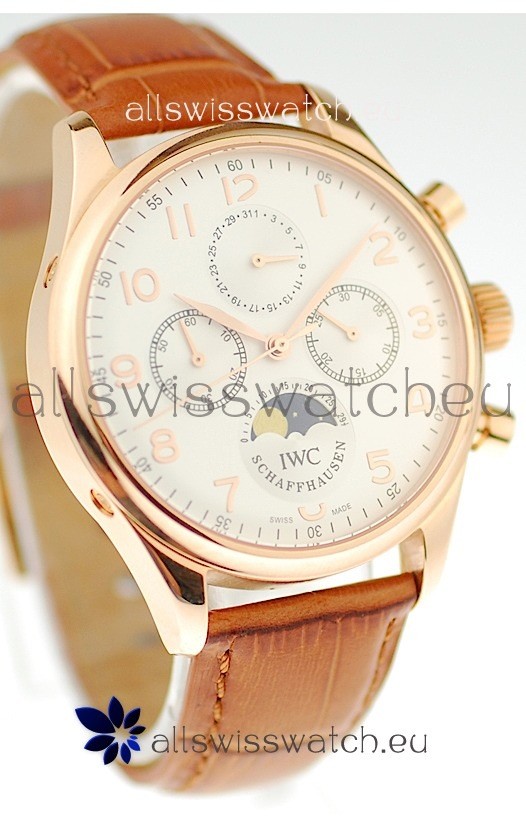 IWC Portuguese Perpetual Calander Swiss Rose Gold Watch