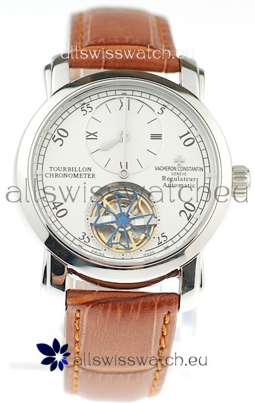Vacheron Constantin Grand Complications Tourbillon Japanese Replica Watch in Brown Strap