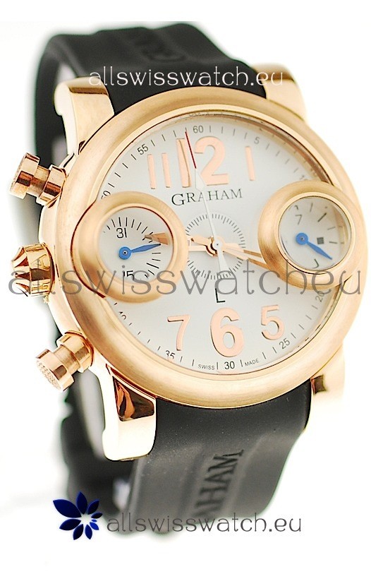 Graham Swordfish Japanese Replica Gold Watch in White Dial