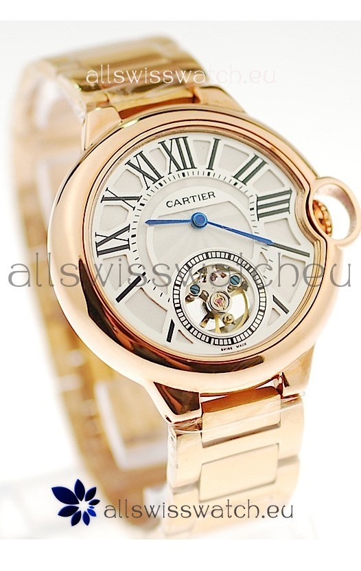 Ballon Bleu De Cartier flying Tourbillon Japanese Replica Gold Watch
