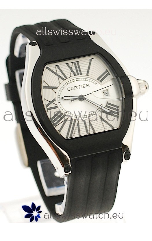 Cartier Roadster Japanese Replica Watch in White Dial
