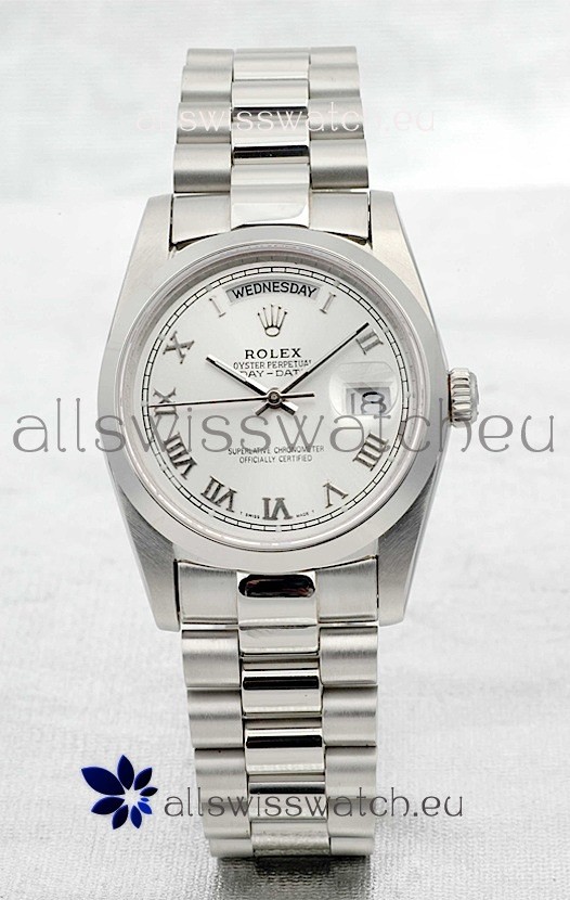 Rolex Day Date Silver Swiss Replica Watch