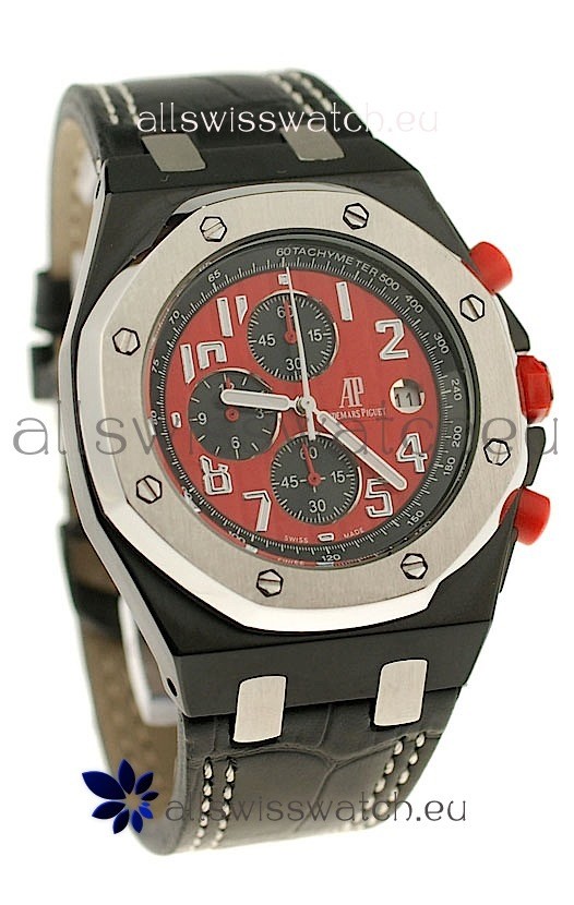 Audemars Piguet Royal Oak Offshore Limited Edition SingaporeGP 2008 Japanese PVD Watch in Red Dial