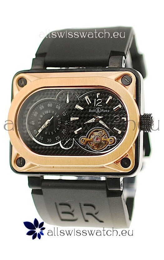 Bell and Ross BR Minuteur Tourbillon Japanese Replica Gold Watch