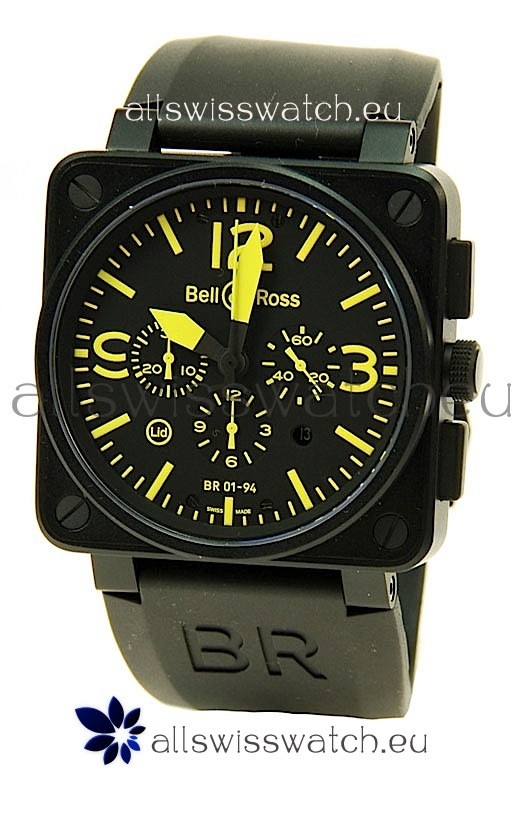 Bell and Ross BR01-94 Edition Swiss Replica Automatic Watch in Yellow Markers