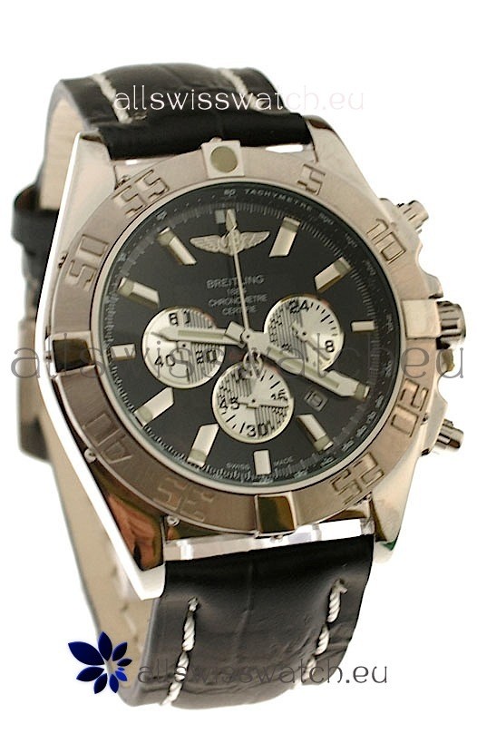 Breitling 1884 Chronometre Japanese Replica Watch in Black Dial