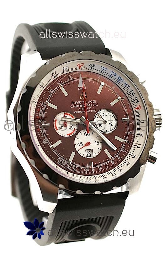 Breitling Chrono-Matic Chronometre Japanese Replica Watch in Maroon Dial