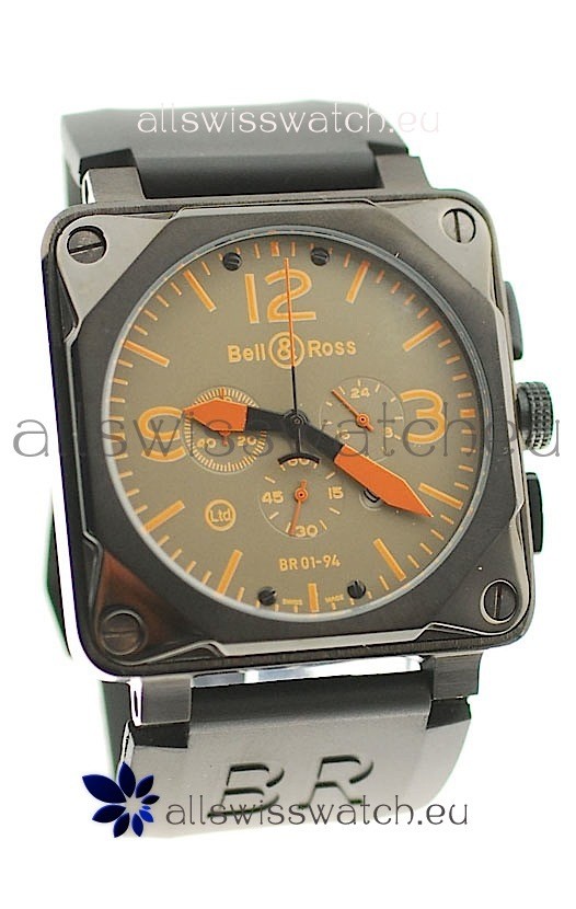 Bell and Ross BR01-94 Edition Japanese PVD Watch in Orange Markers