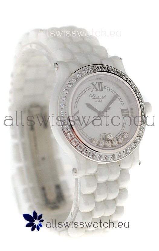 Chopard Happy Sport Ladies Japanese Ceramic Watch