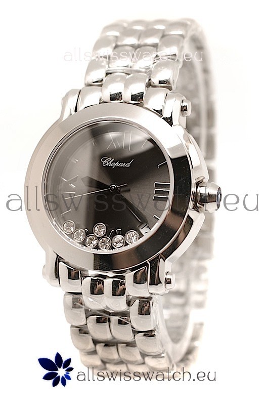 Chopard Happy Sport Swiss Ladies Steel Watch in Black Dial
