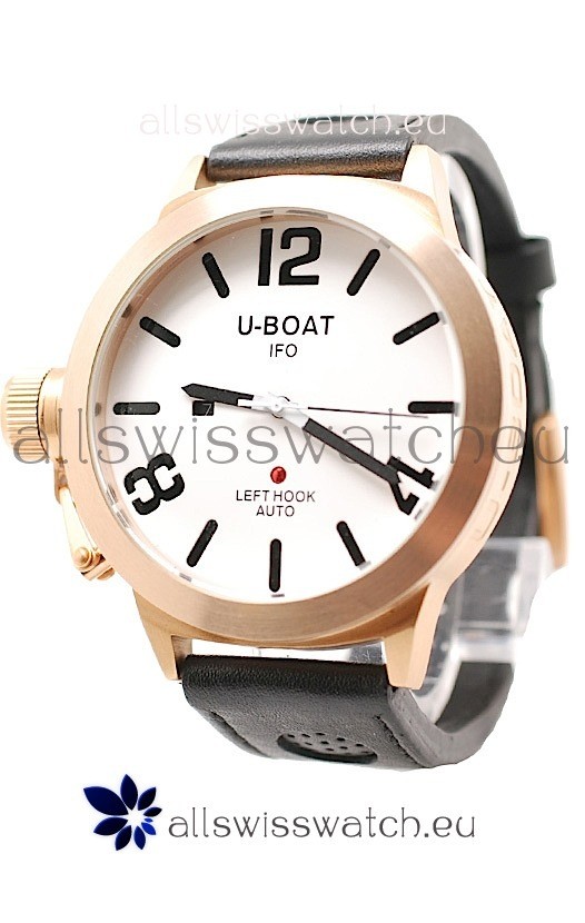 U-Boat Classico Japanese Gold Watch in White Dial