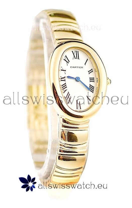Cartier Baignoire Ladies Japanese Replica Gold Watch