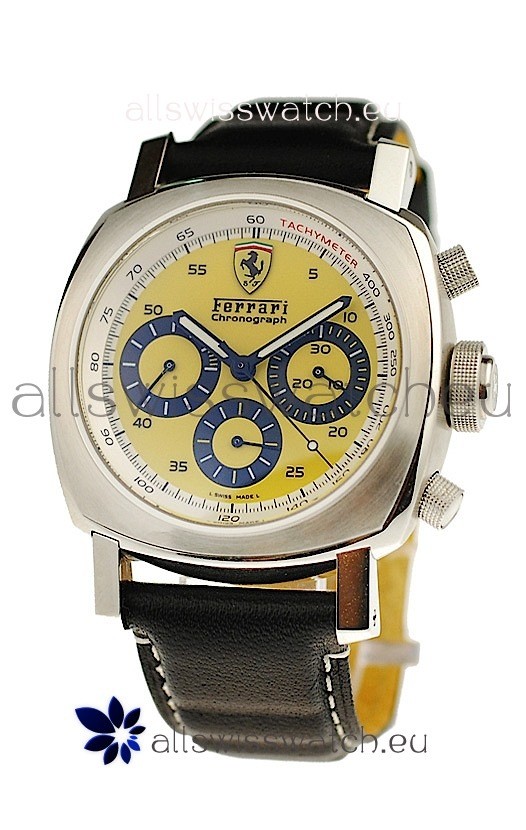 Ferrari by Panerai Scuderia Chronograph Swiss Replica Watch in Yellow Dial