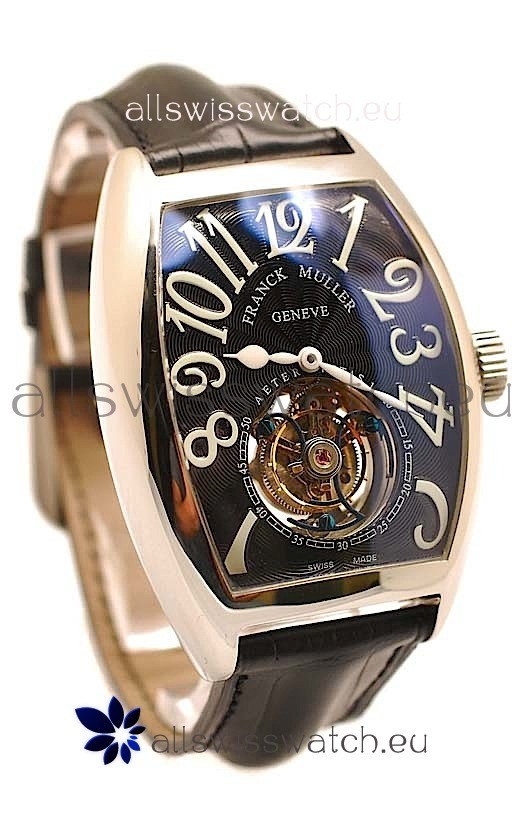 Franck Muller Aeternitas Tourbillon Swiss Replica Watch in Black Strap