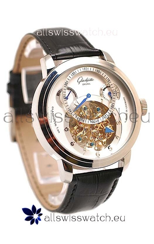 Glashutte Panaomatic Regulator Tourbillon Japanese Replica Steel Watch