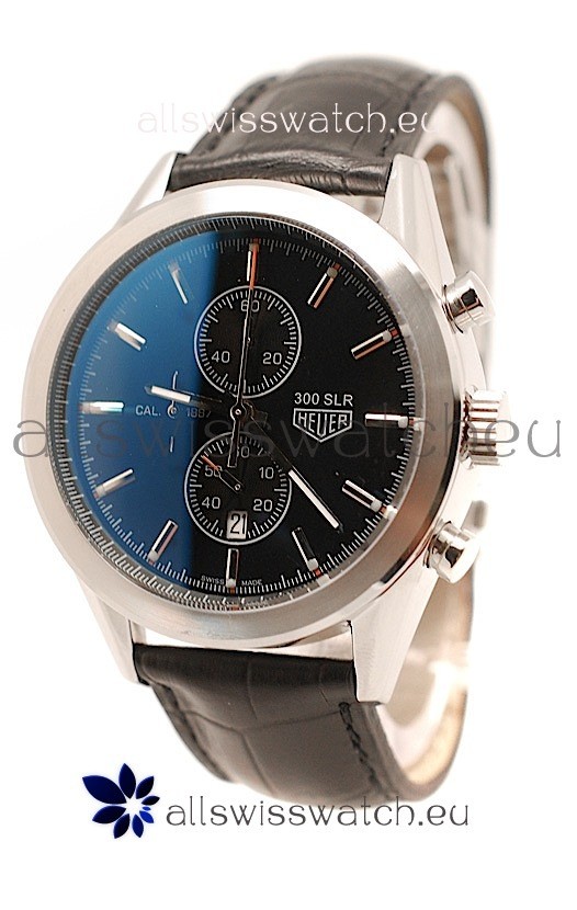 Tag Heuer Carrera Cal. 1887 Chronograph Japanese Watch in Black Strap