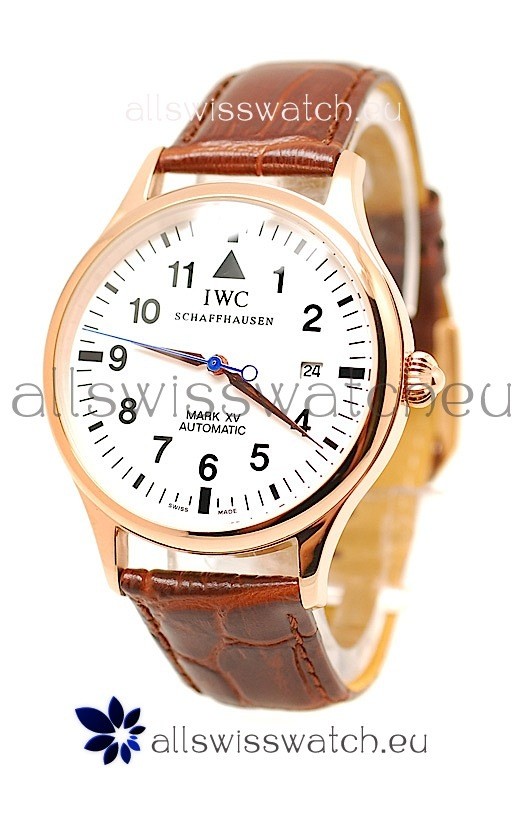 IWC Portugese Automatic Gold Replica Watch in White Dial