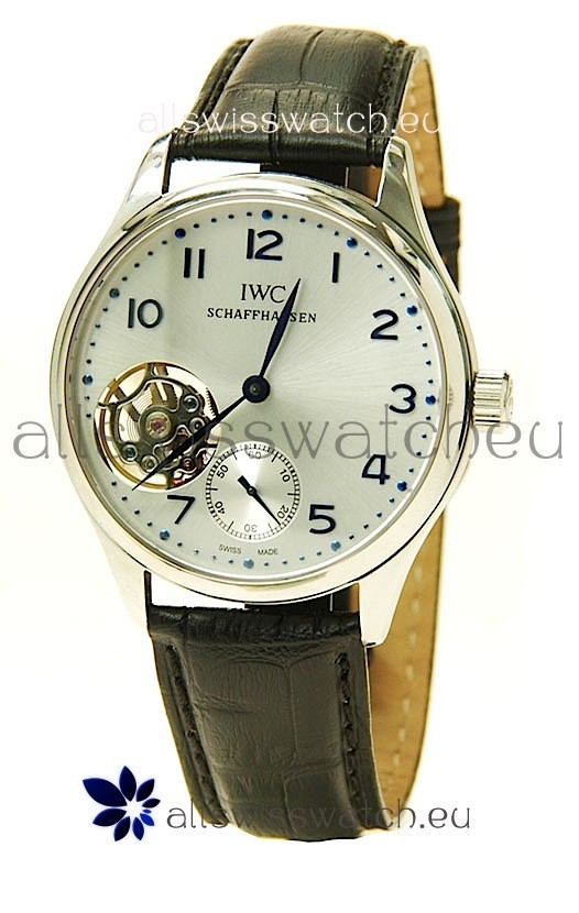 IWC Portuguese Tourbillon Swiss Replica Watch in Silver Dial