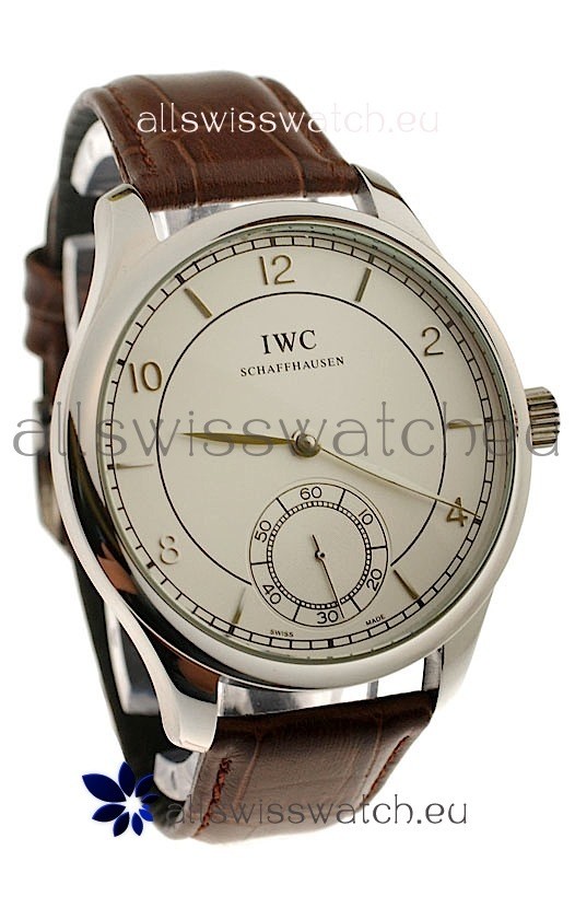 IWC Portugese Automatic Steel Watch in Brown Strap