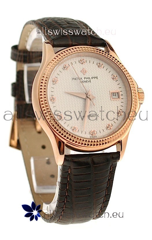Patek Philippe Geneve Replica Pink Gold Watch 