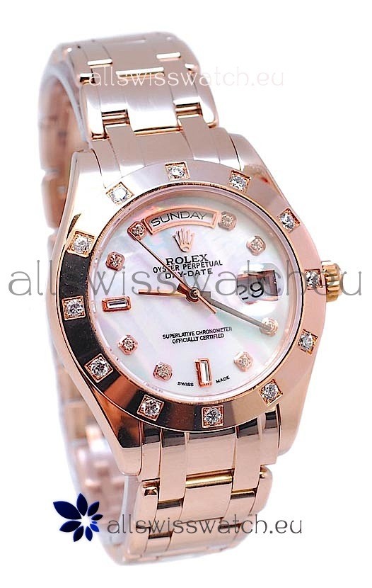 Rolex Day Date White Mother of Pearl Swiss Replica Watch