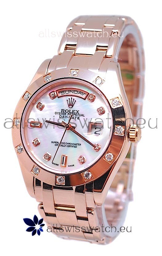 Rolex Day Date White Mother of Pearl Swiss Replica Watch