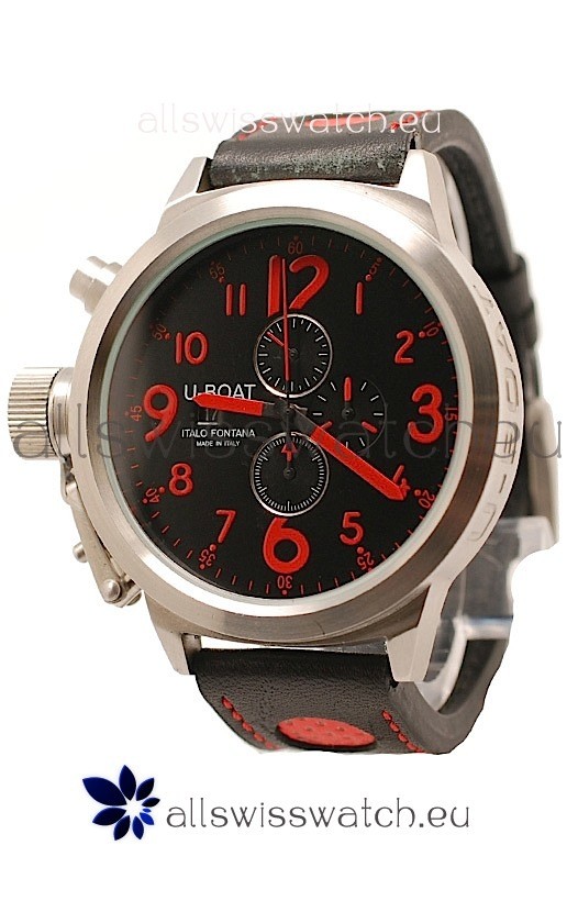U-Boat Flightdeck Japanese Replica Watch in Black Dial