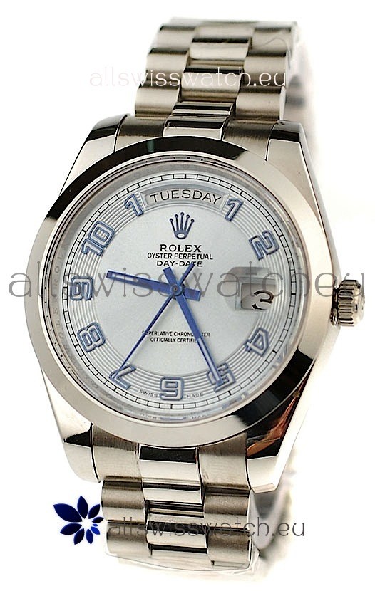 Rolex Day Date Silver Swiss Replica Watch